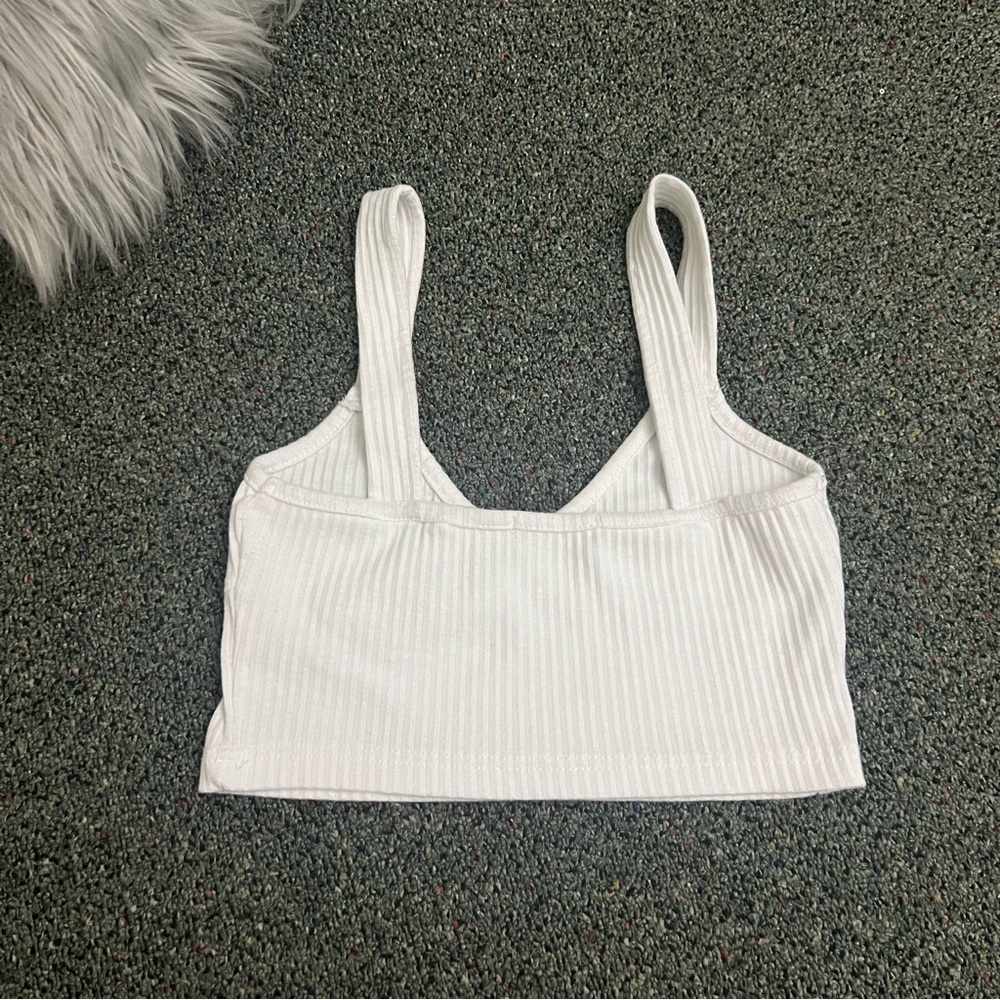 PREETYLITTLETHING White Underline Boning Style Corset Tank Top Casual Shirt Sz 4 - Picture 11 of 15